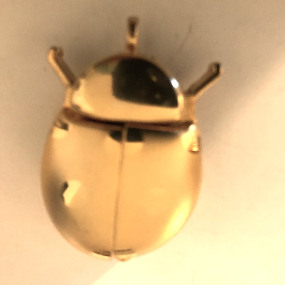 Vintage bumble   bee pendant w watch inside  Gold Tone